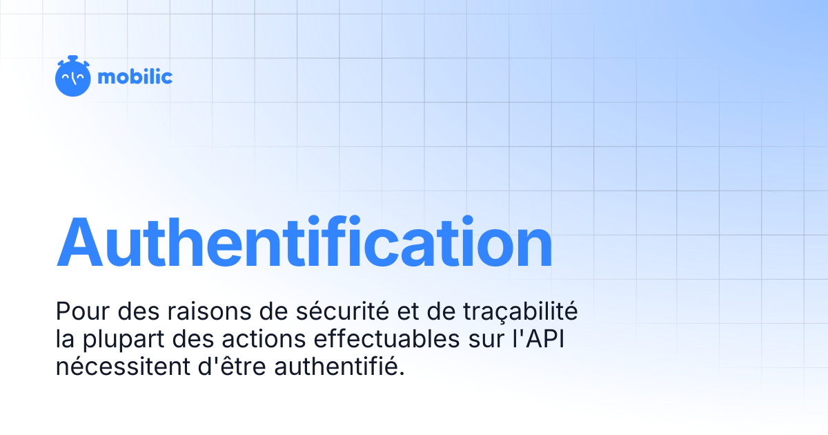 Authentification | Documentation API